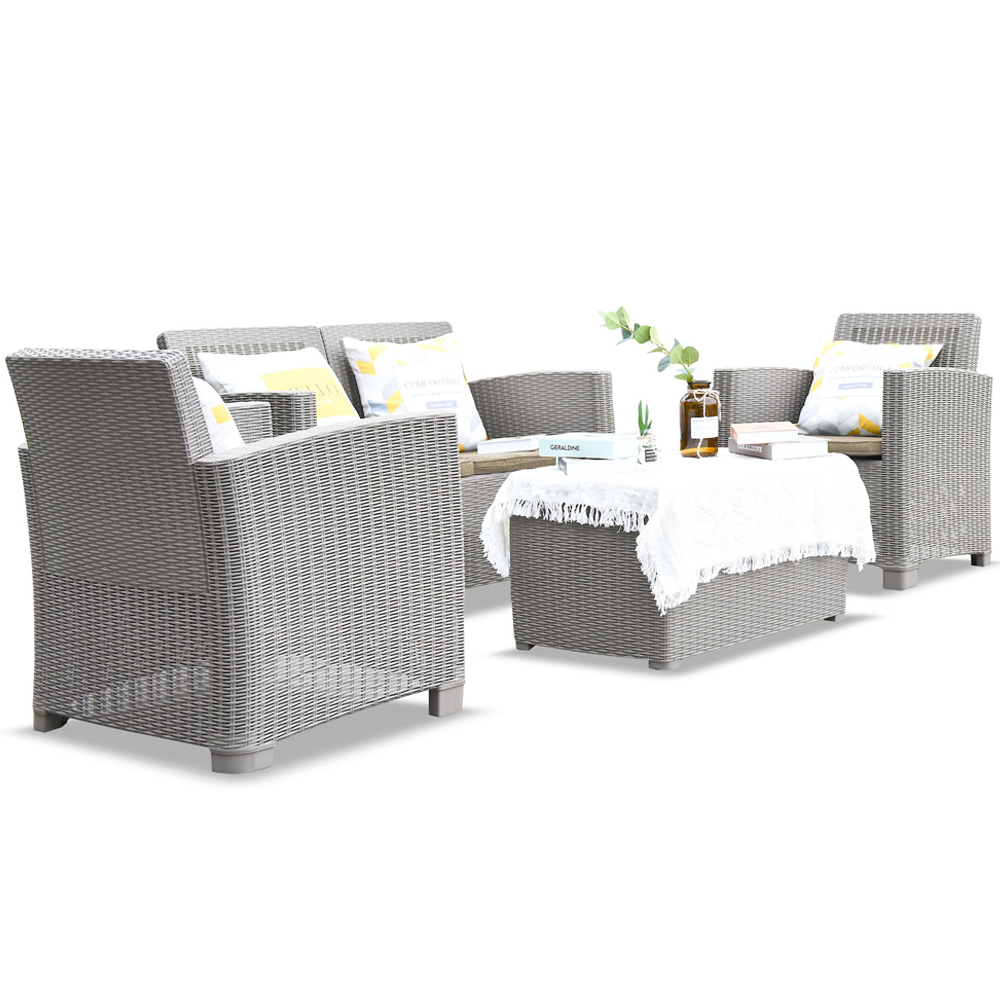 Centurion Supports Santana Rattan 4 Seater Lounge Set Grey Image 3
