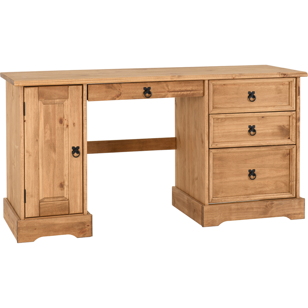 Seconique Corona Computer Desk Distressed Waxed Pine Image 2