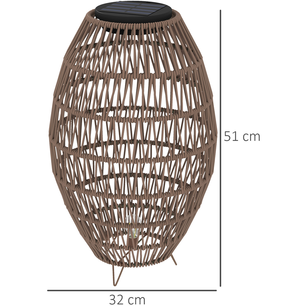 Outsunny Dark Brown Rattan Solar Lamp Image 9