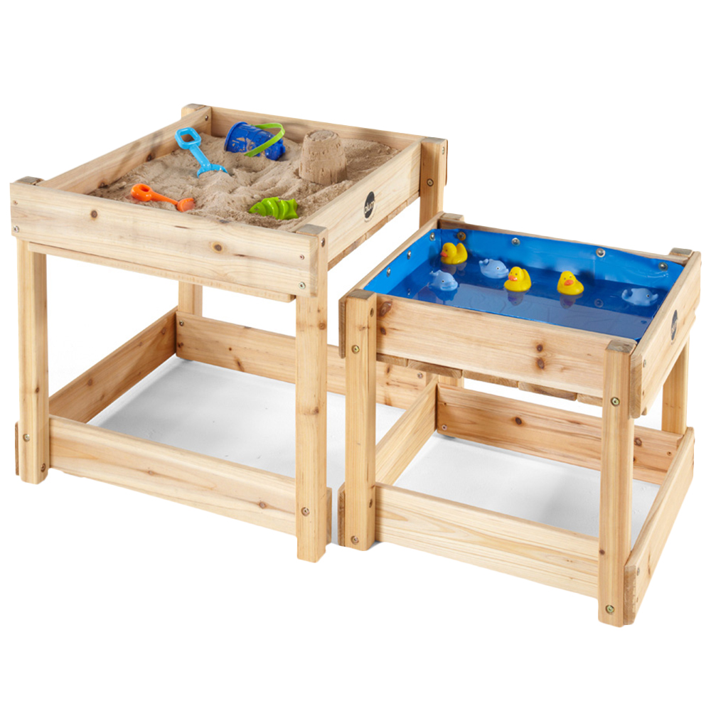 Plum Play Sandy Bay Natural Wooden Sand and Water Table Image 1