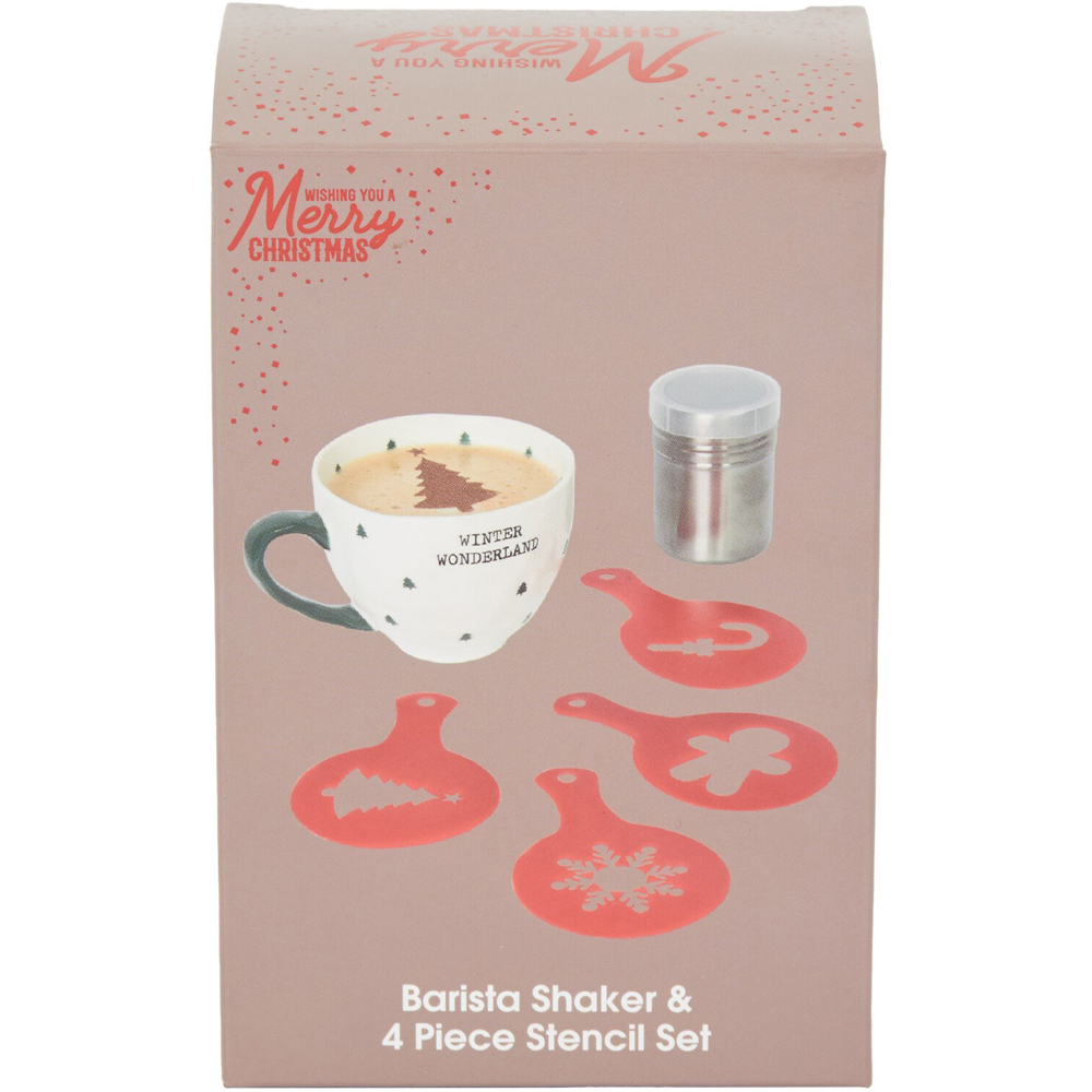 Christmas Barista Shaker and 4 Piece Stencil Set Image 3