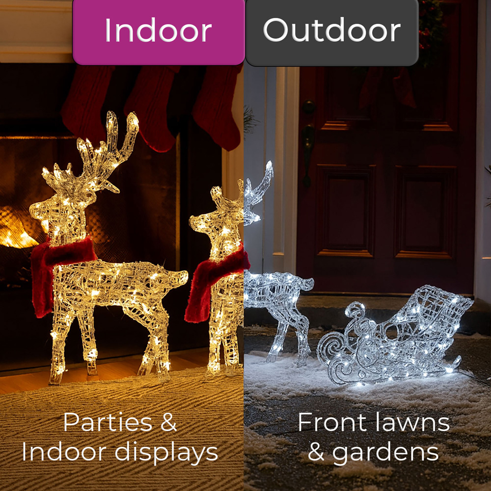 Neo 120 LED Light Up Reindeer Sleigh Christmas Decoration 5m Image 6