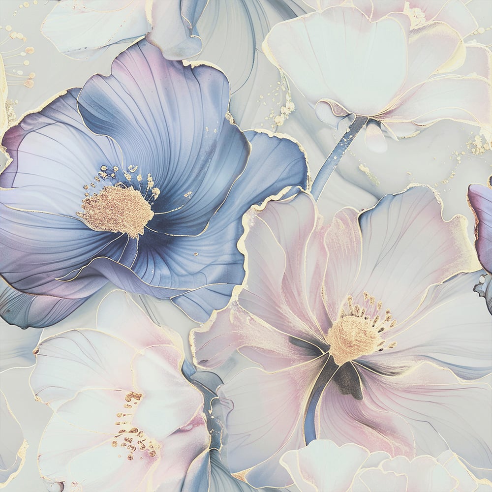 Muriva Bliss Floral Pink and Gold Wallpaper Image 1