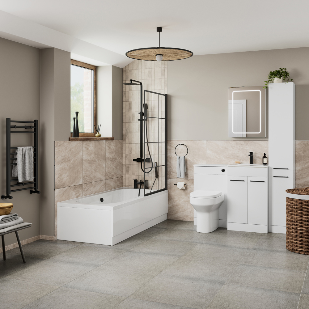 Bathstore Riviera Matt Black Bath Filler Image 3