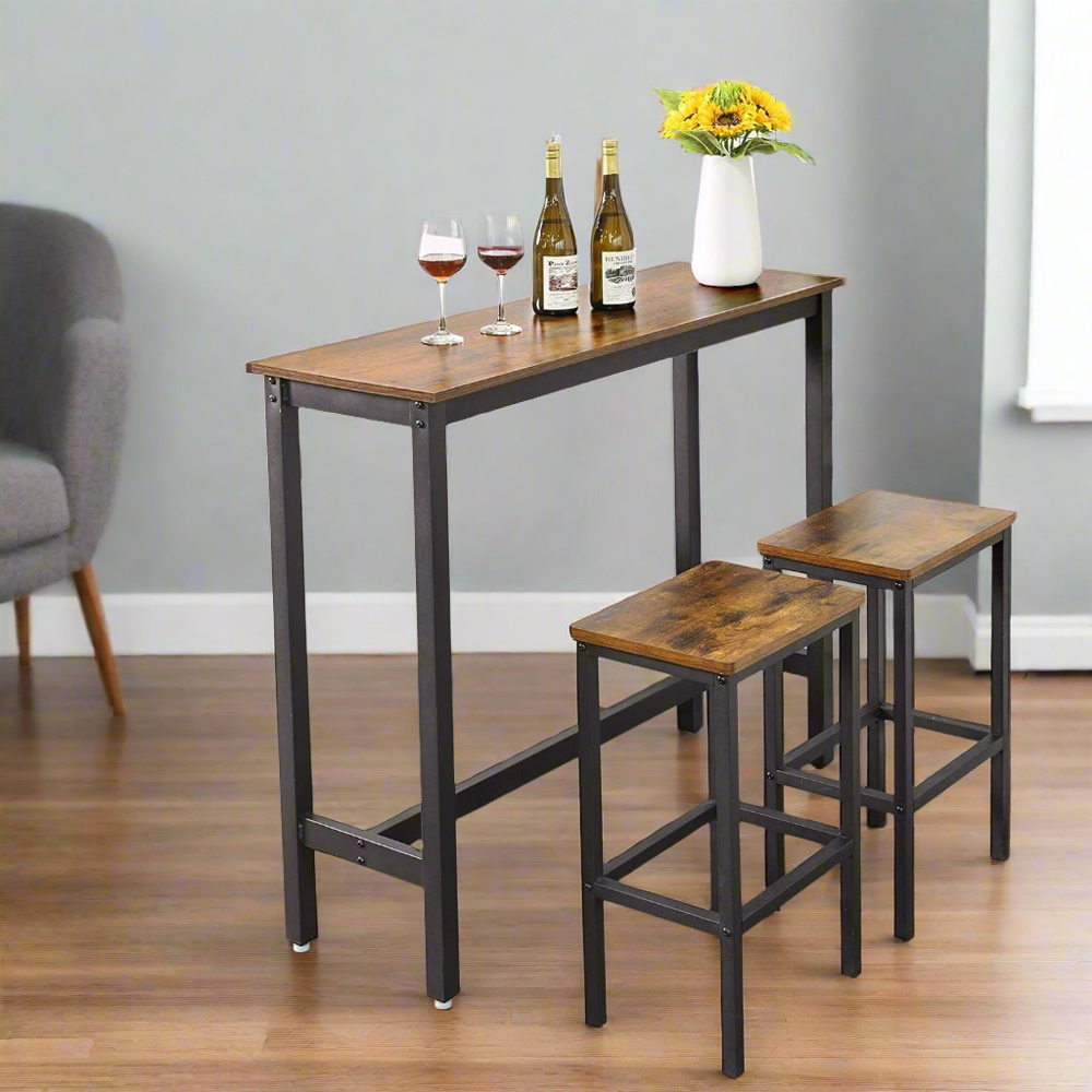 Modcraft Industrial-Style Bar Table Desk Vintage Brown and Black Image 6