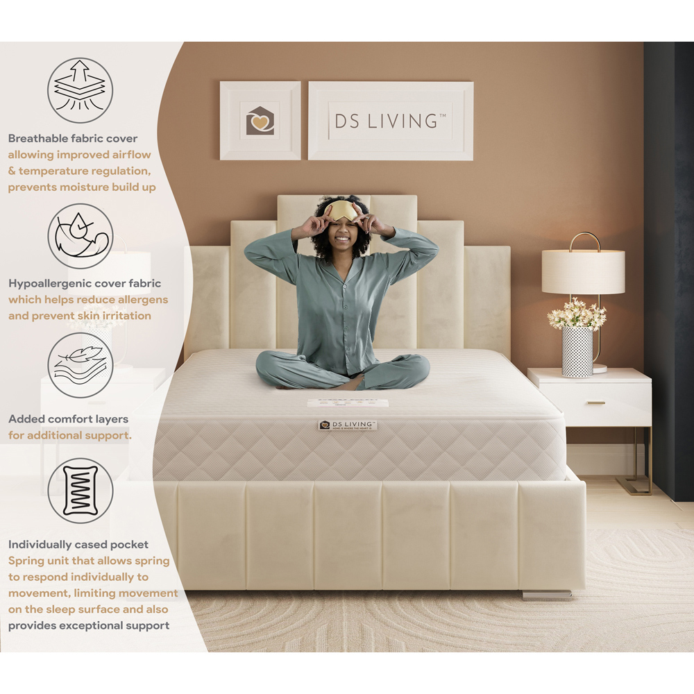 DS Living Aurora Sanctuary Double Gel Enhanced 1000 Pocket Sprung Hybrid Mattress Image 6