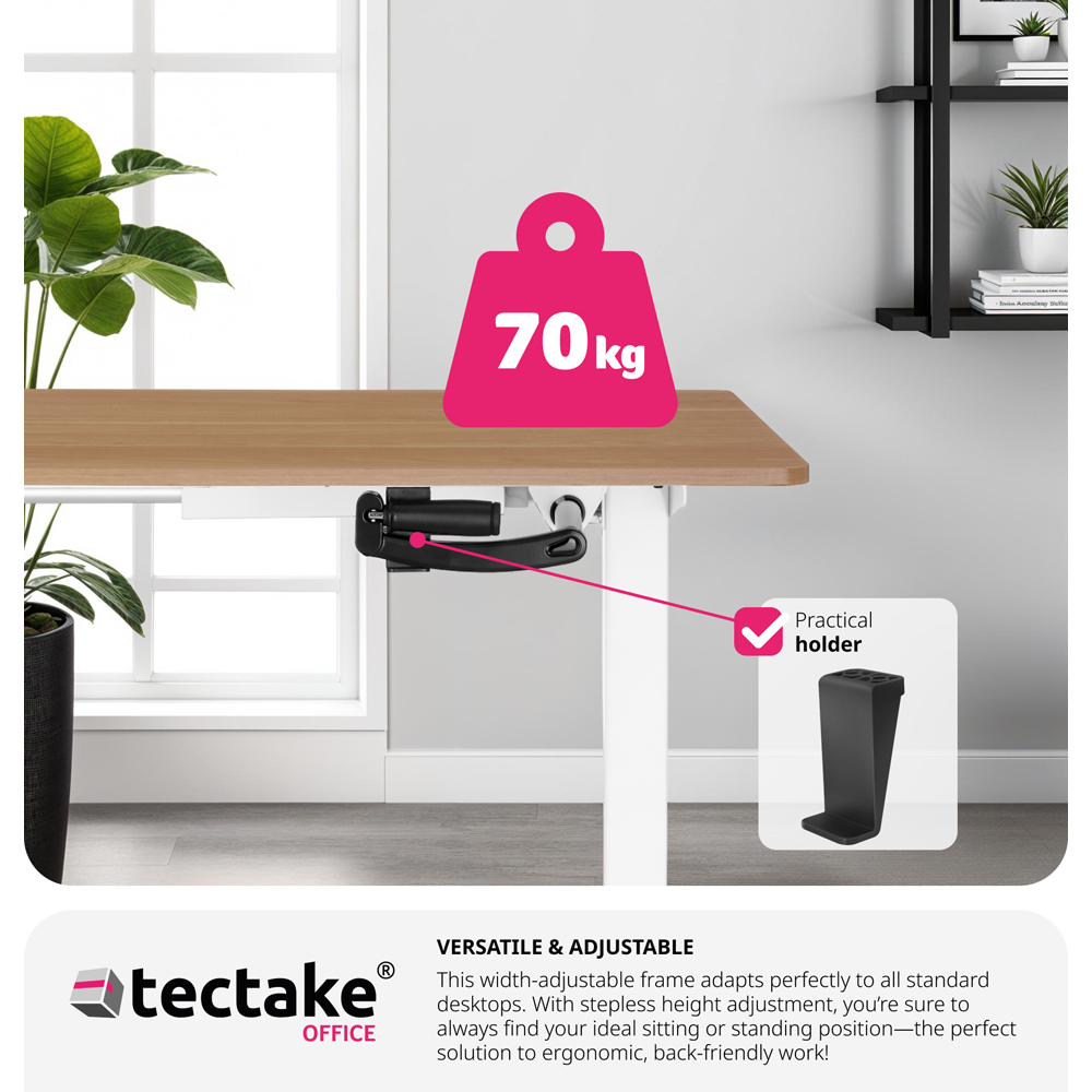 tectake Idun White Sit and Stand Desk Image 7