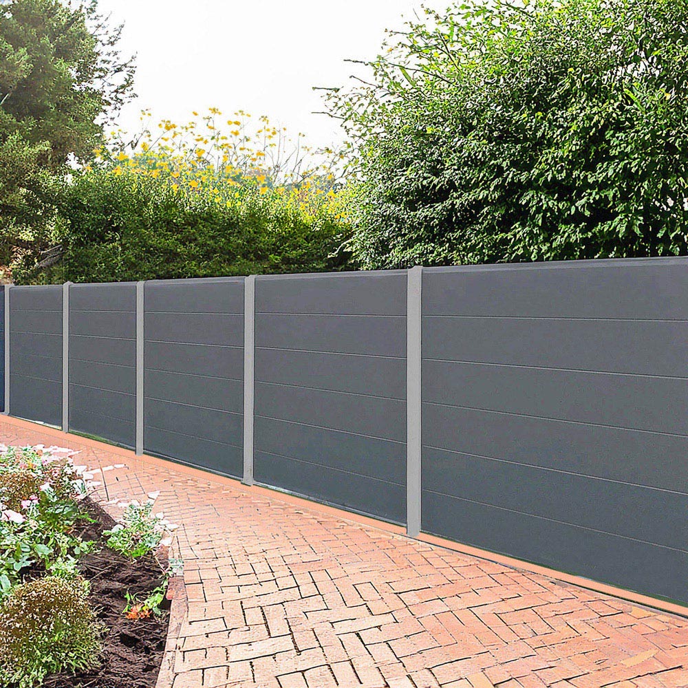 Endurofence Anthracite Grey 1830 x 1830mm Mid Rib Maintenance Free Fence Panel Image 7