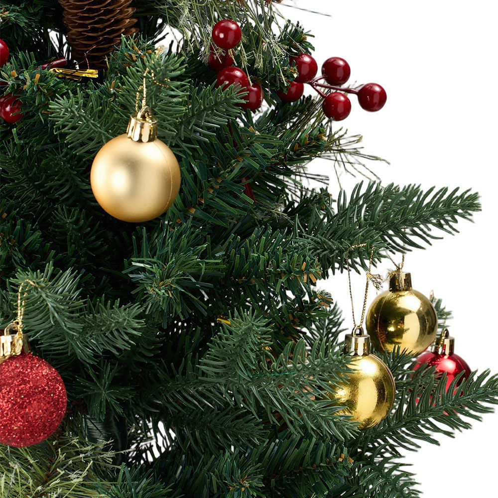 Living and Home Pre-Lit Artificial Christmas Tree with Berries and Pinecones 2.1ft 2 Pack Image 5