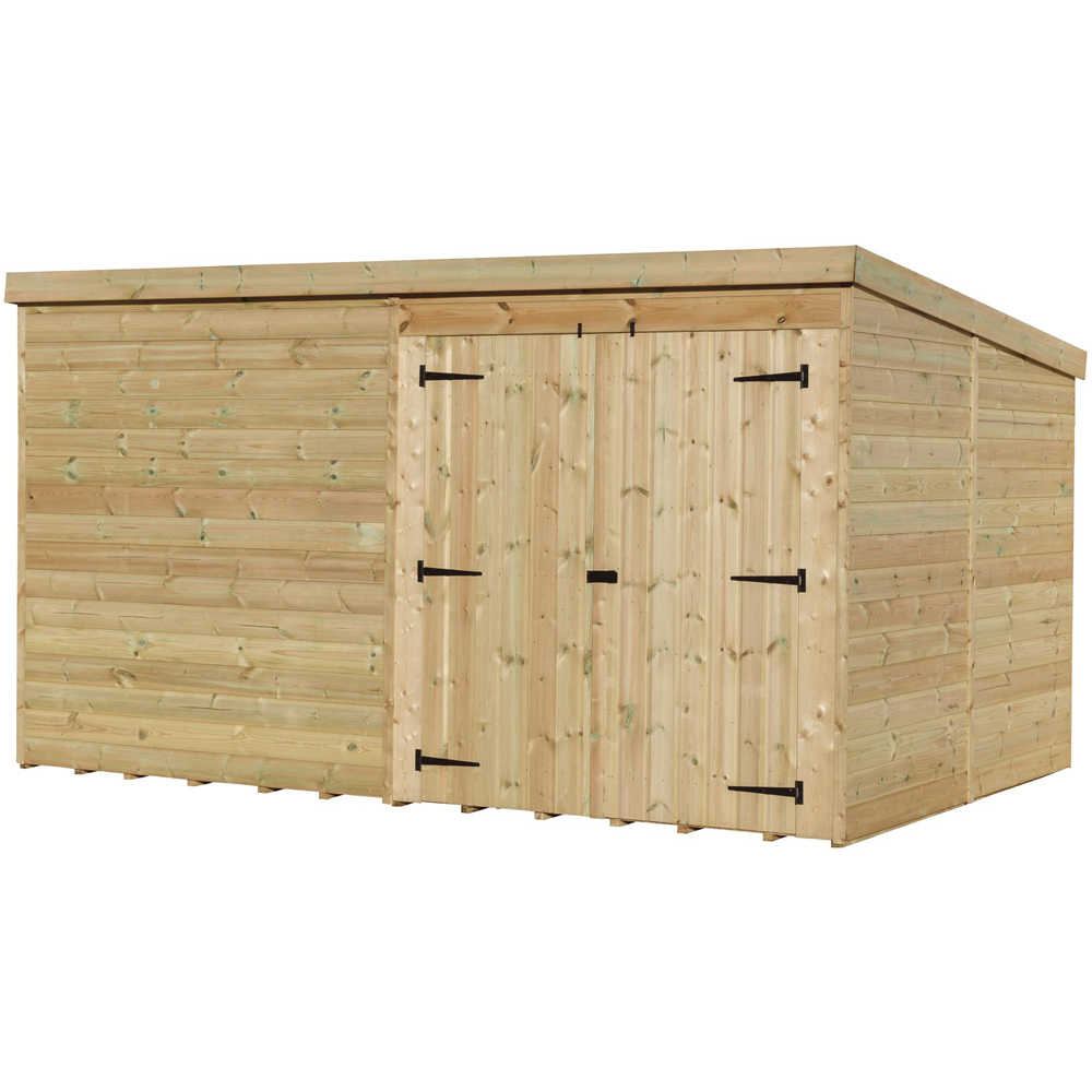 Empire Sheds 4500 12 x 8ft Double Door Tongue and Groove Wooden Pent Garden Shed Image 1