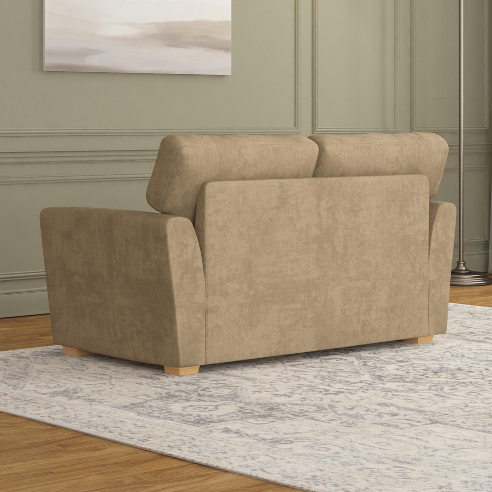 Wendleberry 2 Seater Mink Plush Velvet Fixed Back Sofa Image 6