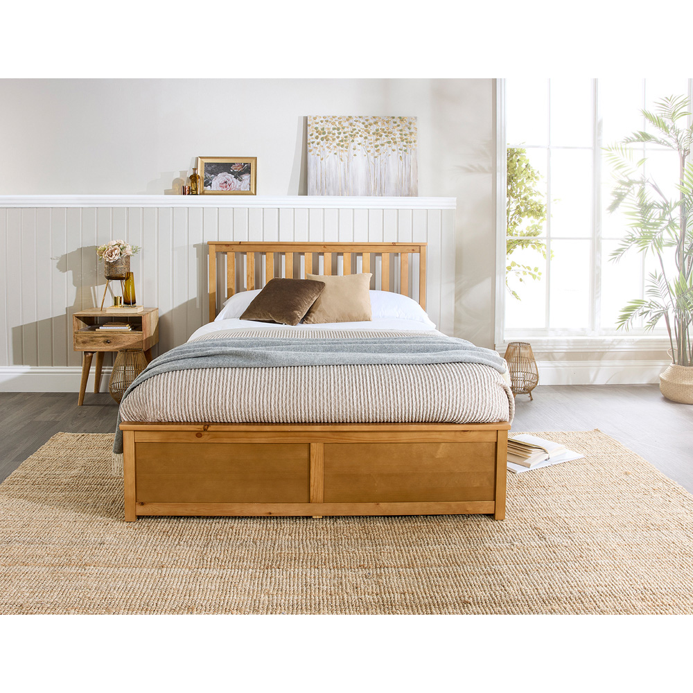 Aspire Single Natural Wooden Ottoman Bed Image 7