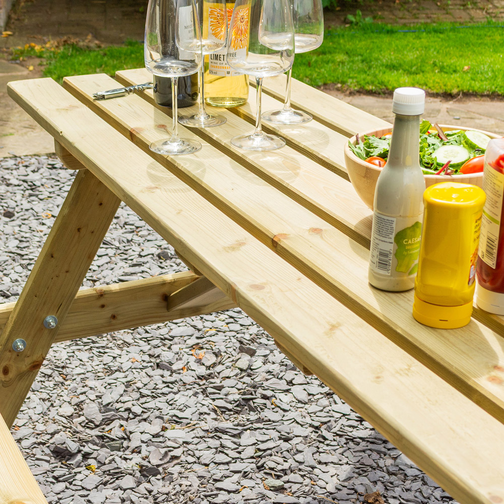 Rowlinson Traditional 8 Seater Picnic Table 1.8m Image 8