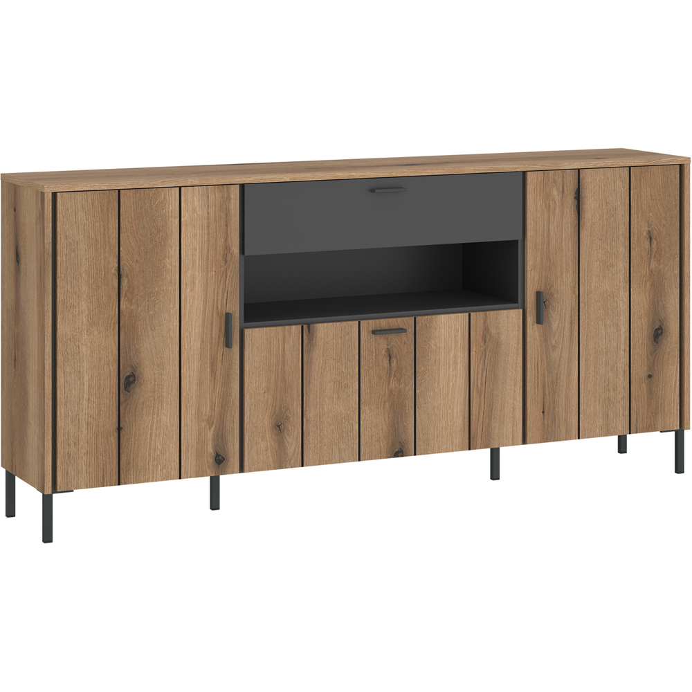 Furniture To Go Arundel 3 Door Single Drawer Single Shelf Oak Sideboard Image 2