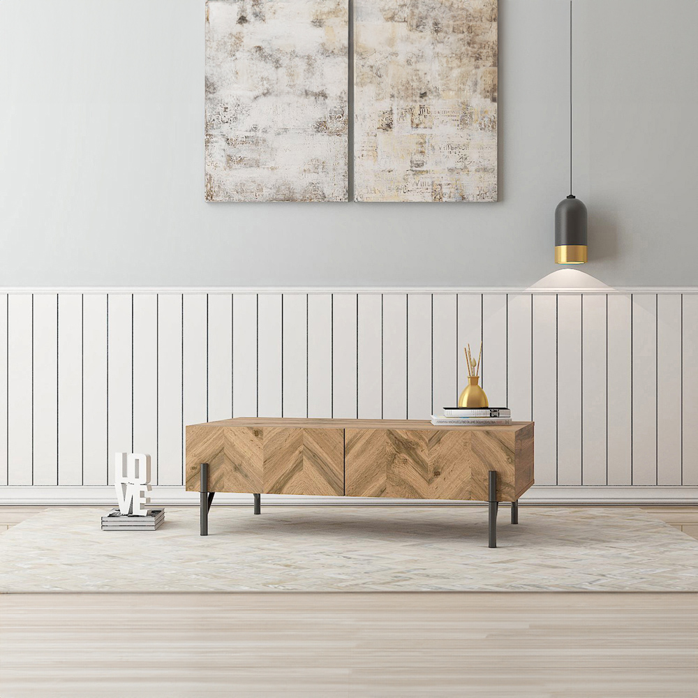 Kudl 2 Door Walton Oak Coffee Table Image 4