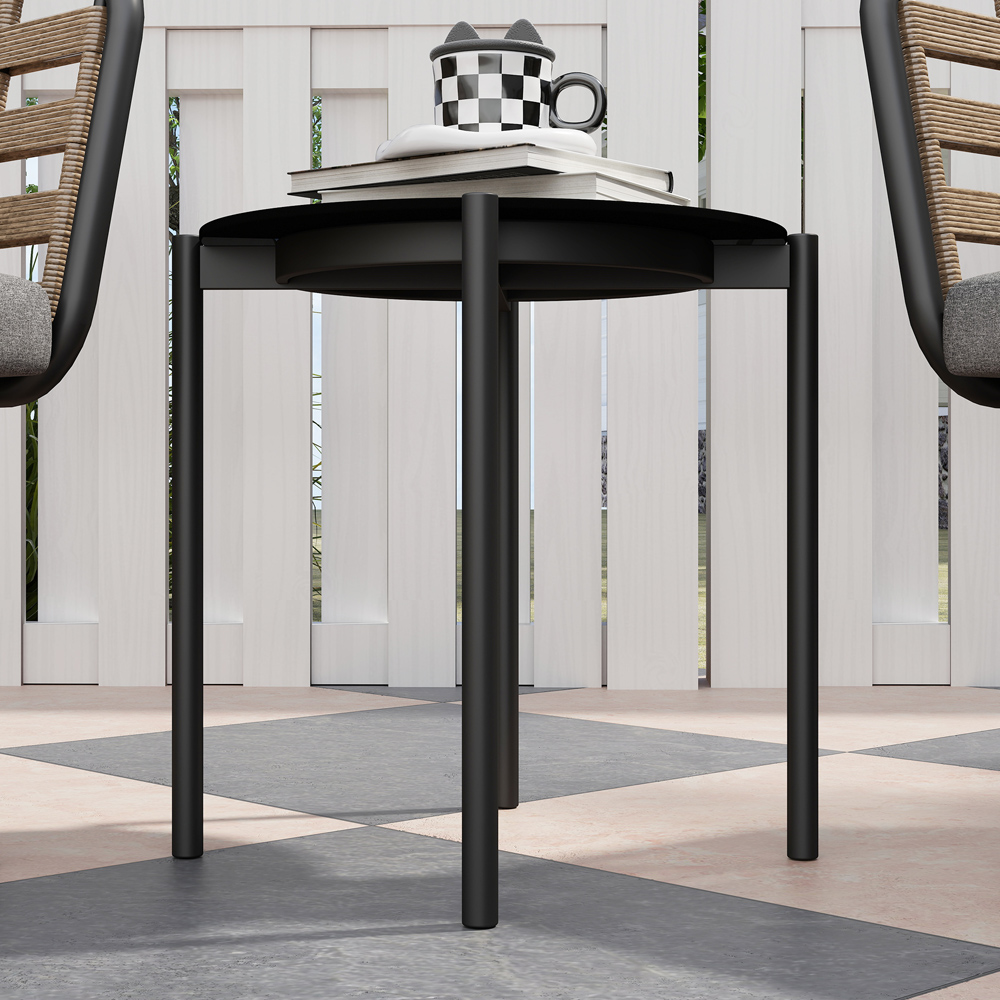 Outsunny 2 Seater Grey Rattan Bistro Set with Cushions Image 3