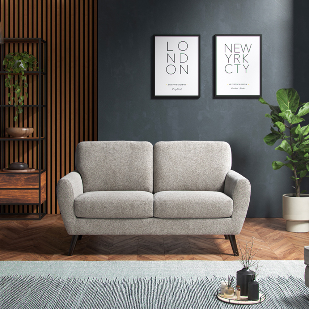 Lara 2 Seater Beige Boucle Linen Sofa Image 5