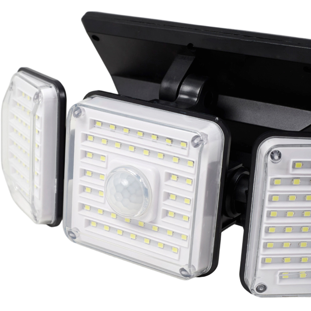 3-Head Rotating Solar Powered Motion Sensor Wall Light Image 4