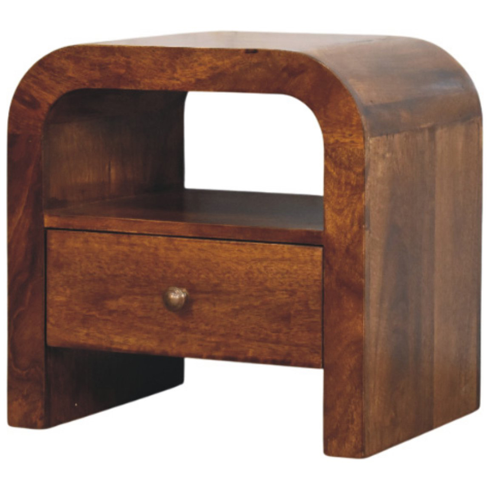 Artisan Furniture Darcy Chestnut Single Drawer Single Shelf Solid Wood Nightstand Image 3