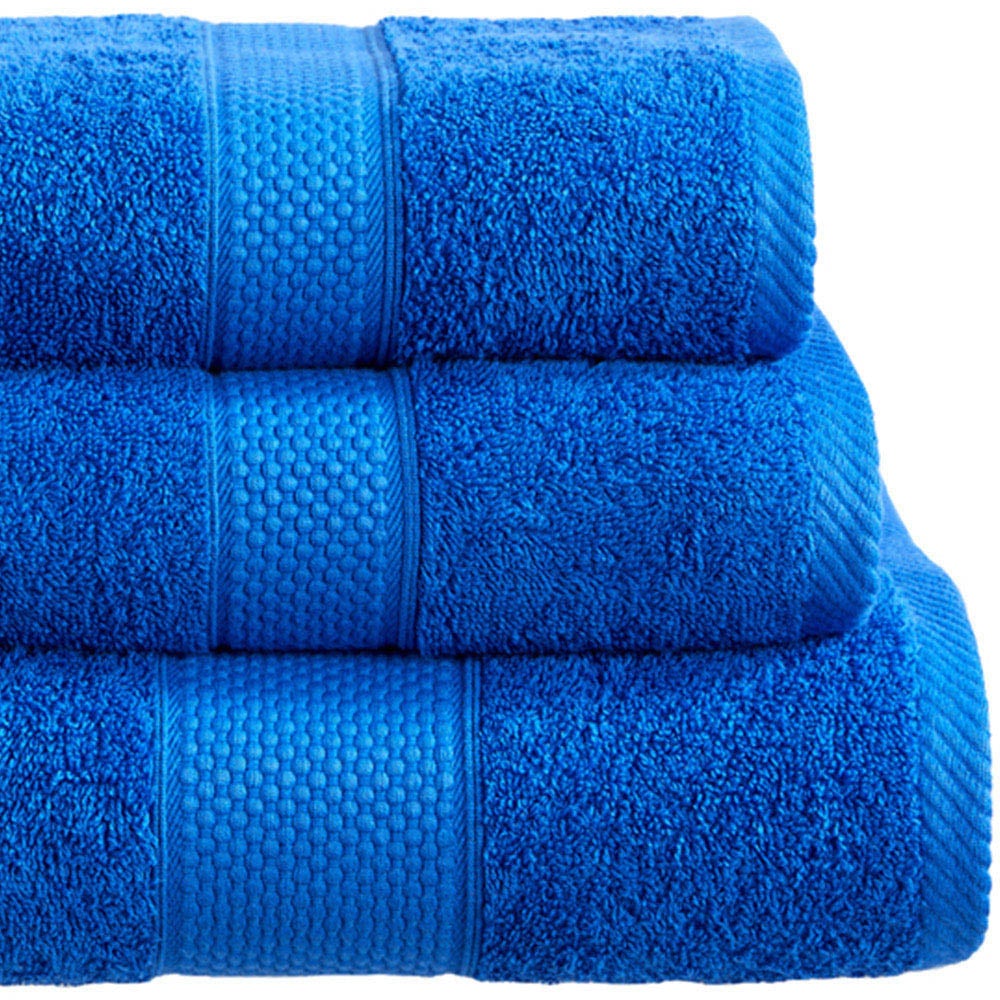 Imperial Ringspun Combed Cotton Royal Blue Turkish Bath Towel 2 Pack Image 2