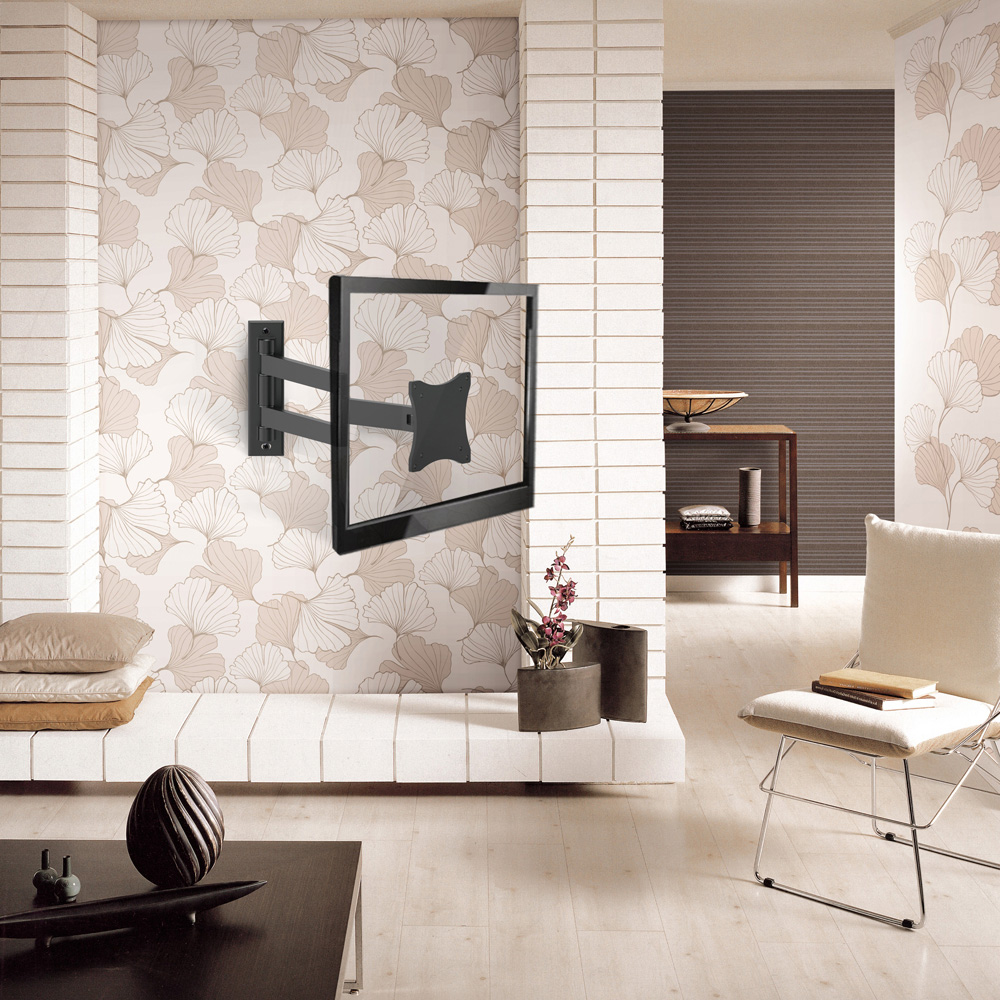 Properav Black Heavy Duty Swing Arm TV Wall Bracket 13 to 28 inch Image 2