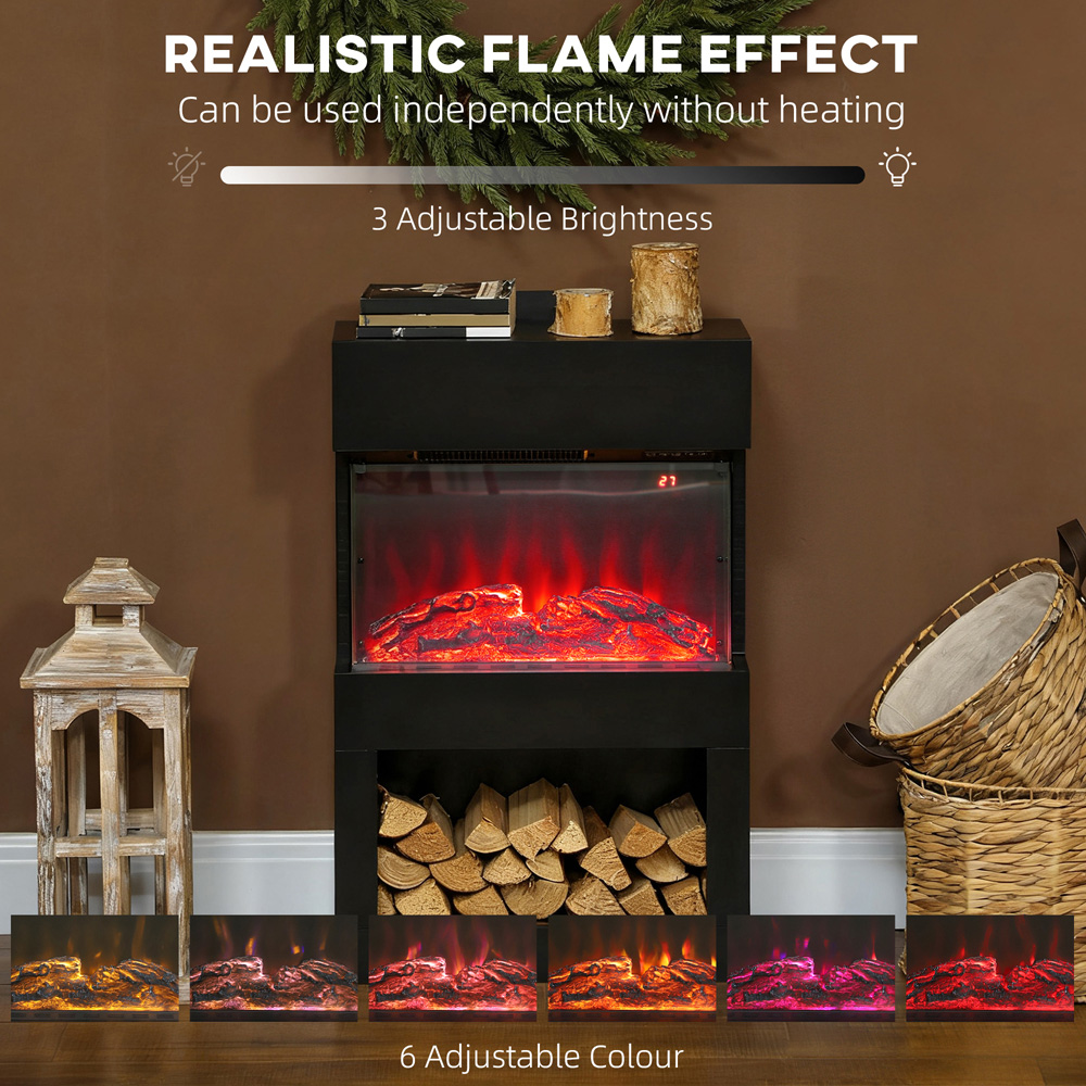 HOMCOM Black Electric Fireplace and Mantel with Remote 2000W Image 8