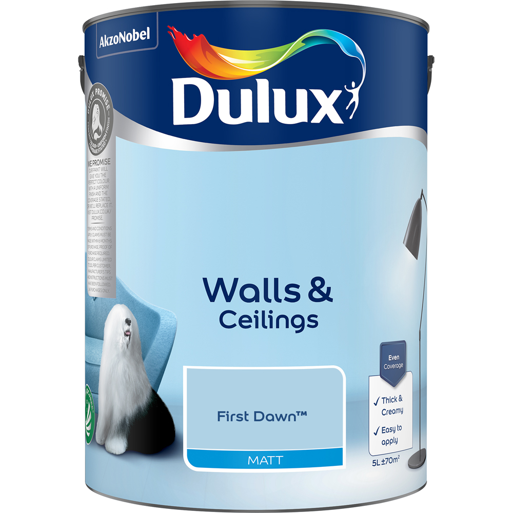 Dulux First Dawn Walls and Ceilings Matt Emulsion Paint 5L Image 2
