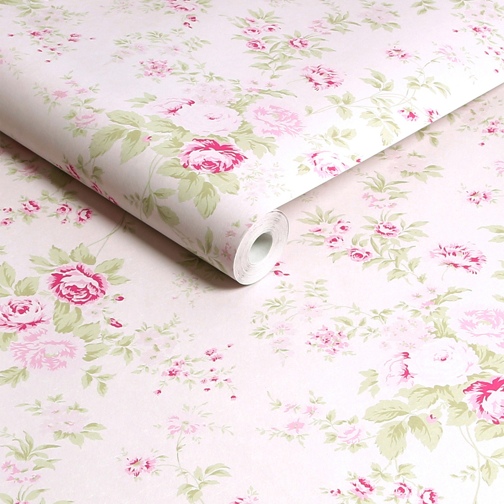 Shabby Chic by Rachel Ashwell® Pink Wild Flower Wallpaper Image 2