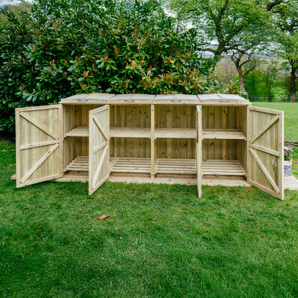 The Garden Village Shireburn 8 Recycle Box Storage Shed Image 8