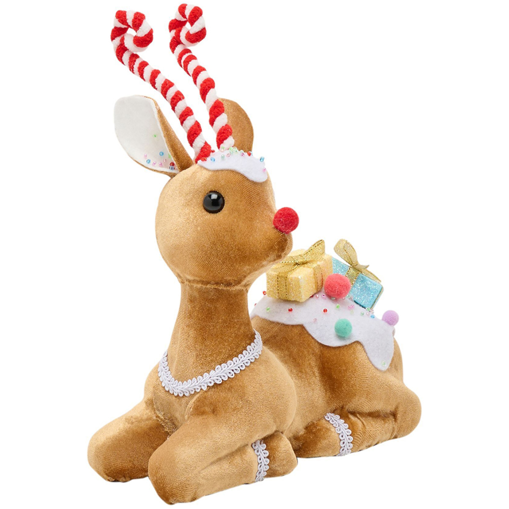 The Christmas Gift Co Sitting Rudolph with Presents Decoration Image 3