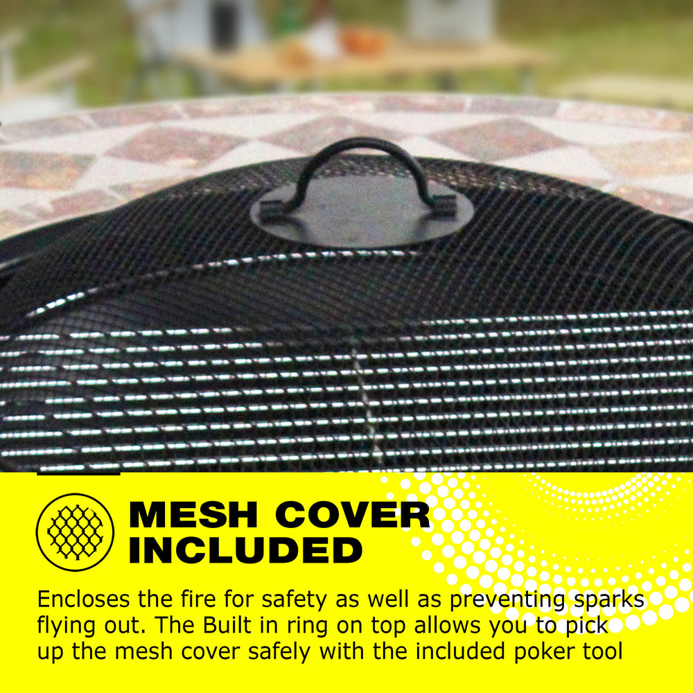 Centurion Supports Fireology Kennocha Cream and Pale Brown 4 in 1 Fire Pit Image 6