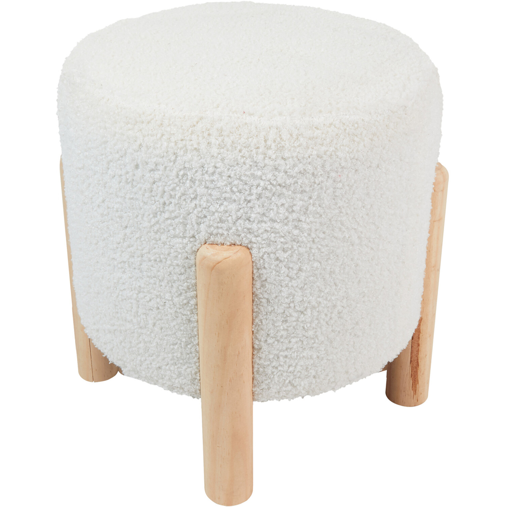 White Nordic Teddy Footstool Image 2