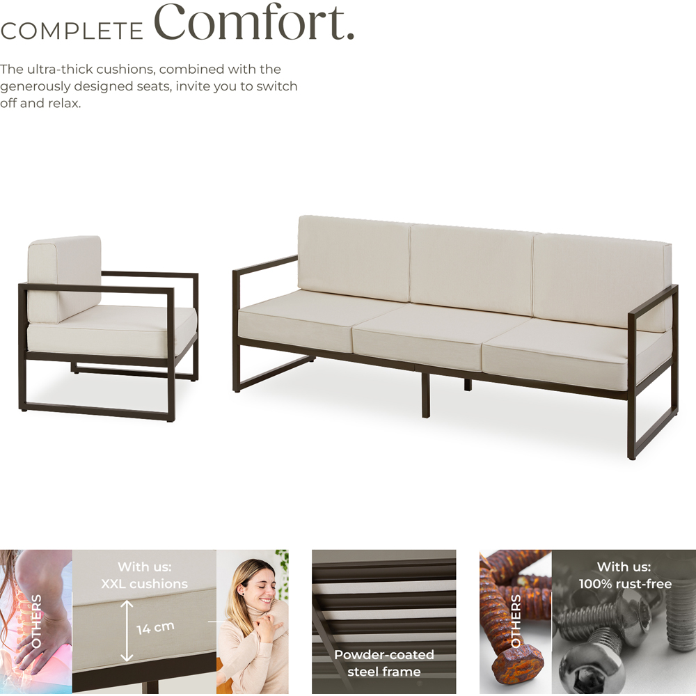 tectake Comosa 5 Seater Garden Sofa Set with Cushion Image 3