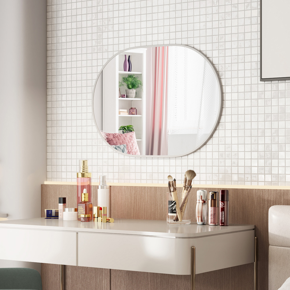 Costway Runway Oval Bathroom Mirror with Shatter Proof Film 70 x 50cm Image 4