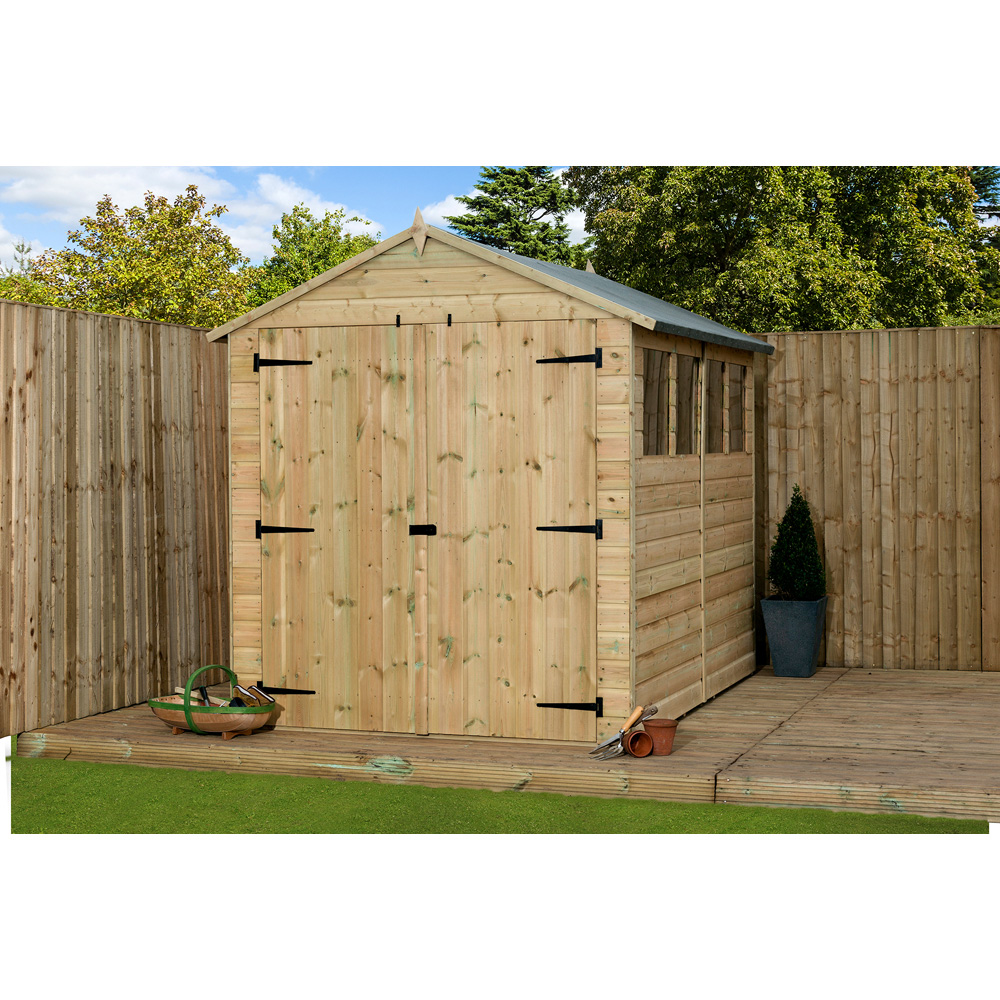 Empire Sheds 9800 6 x 10ft Double Door Tongue and Groove Apex Garden Shed Image 3