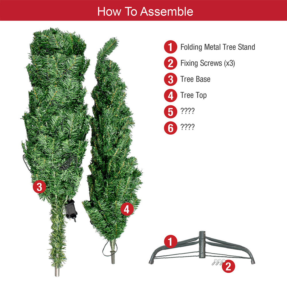 The Christmas Workshop Green Pre-Lit Slim Line Christmas Tree 6ft Image 5