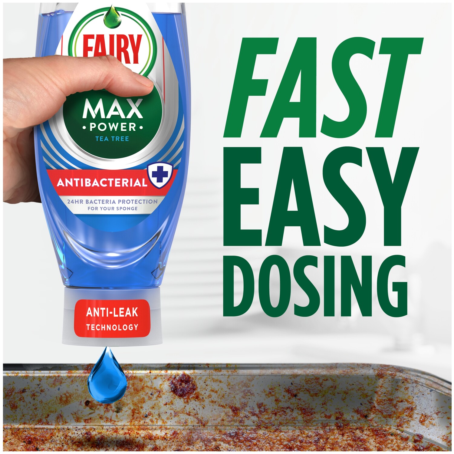 Fairy Max Power Washing Up Liquid  - 730ml / Antibacterial Image 2