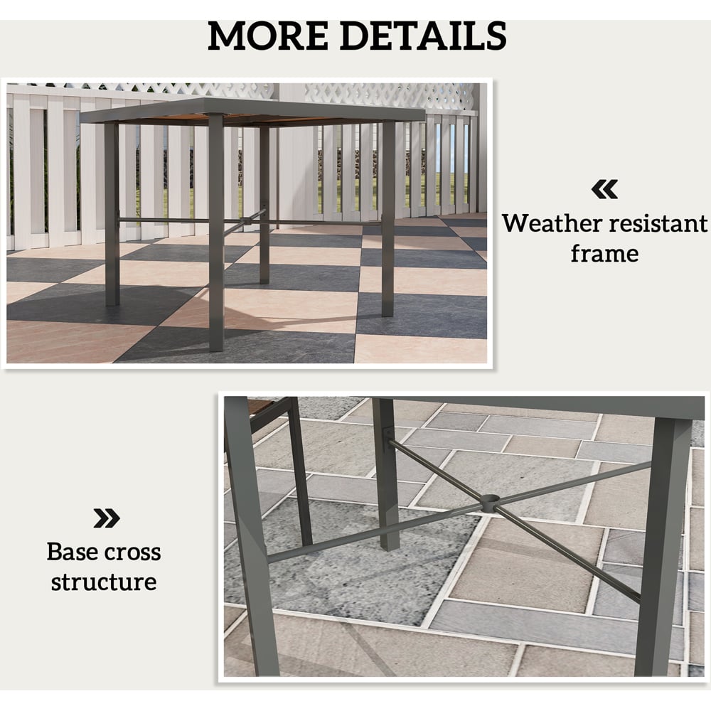 Outsunny 4 Seater Square Garden Dining Table with Umbrella Hole Image 7