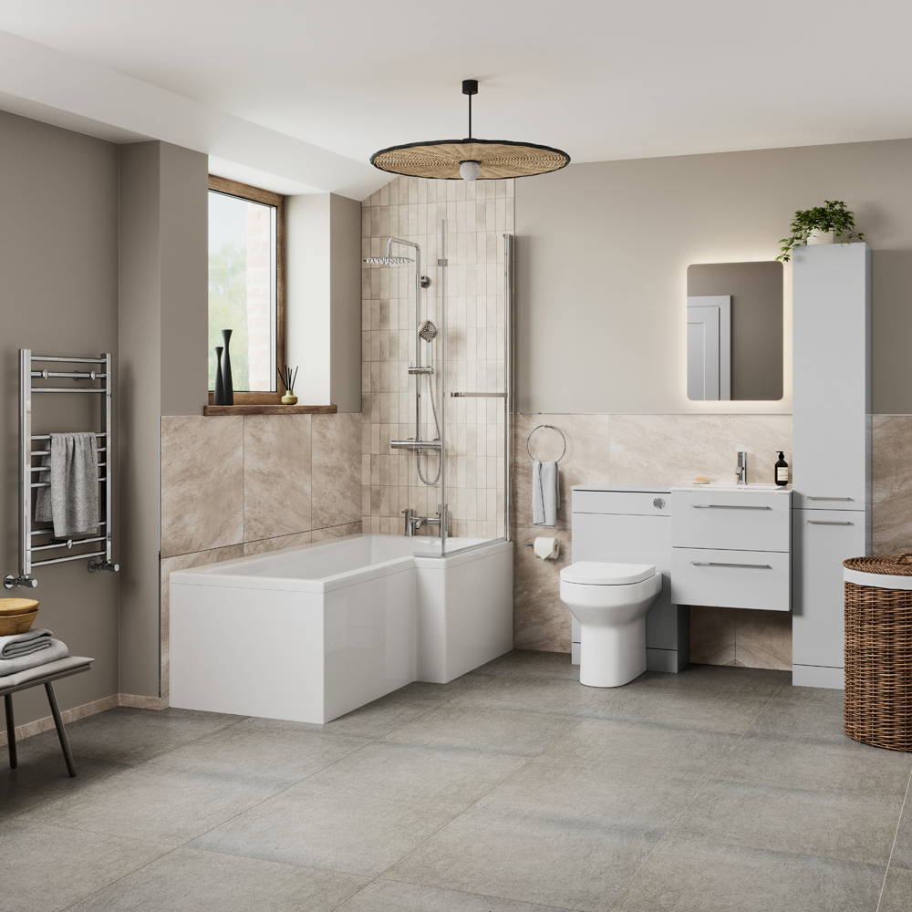 Bathstore Milford 2 Door Grey Wall Hung Basin Unit 610mm Image 2