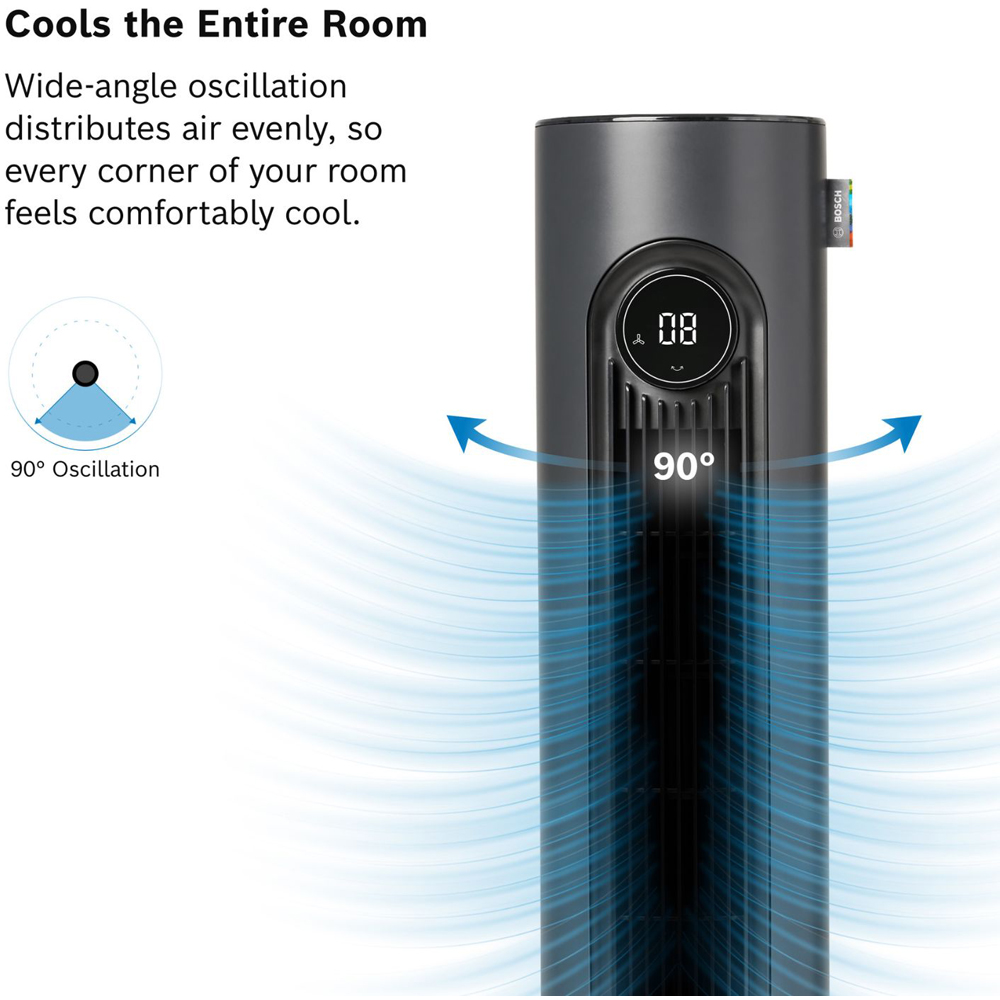 Bosch 4000 Black Oscillating Tower Fan with Remote Control Image 4