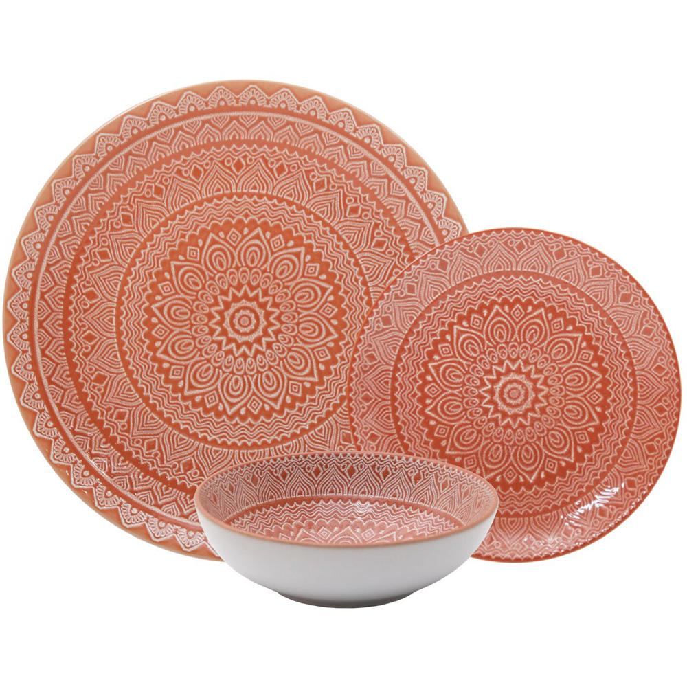 Swirl Terracotta Stoneware Dinner Set of 12 Image 1