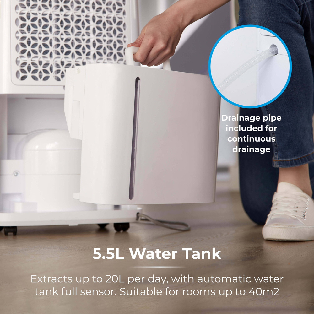Tower 20L Dehumidifier with 24H Timer and 5.5L Water Tank Image 6