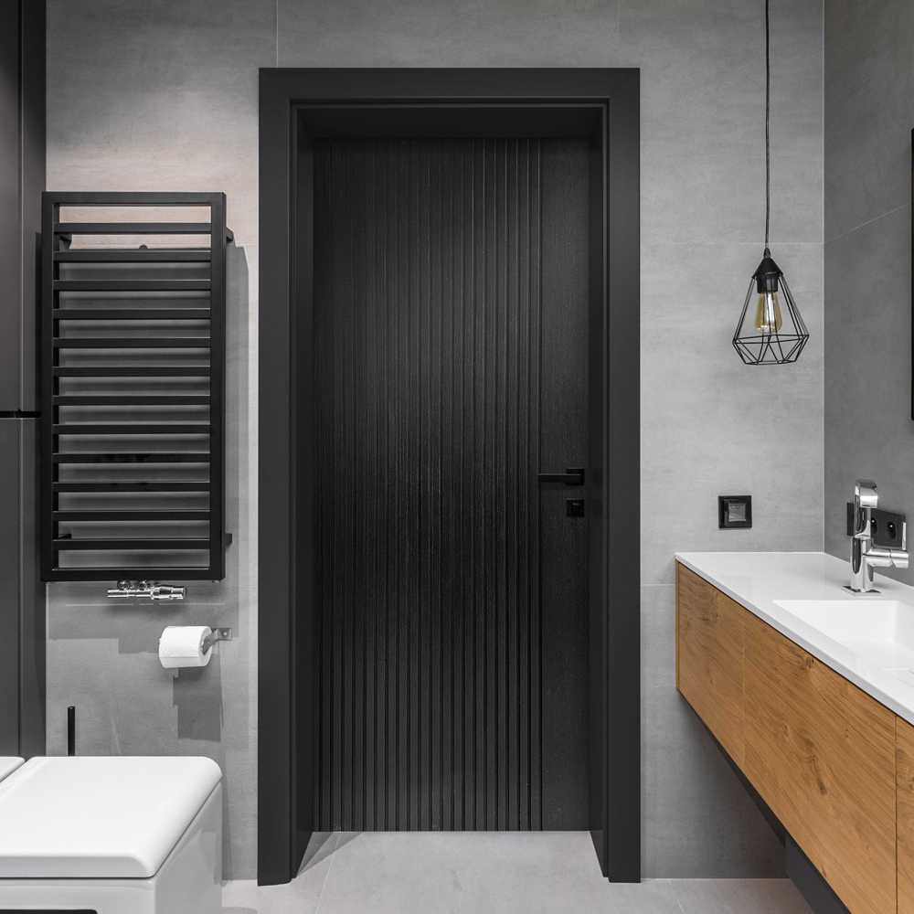 Miami Charcoal Black Fully Finished Solid Internal Door 1981 x 838 x 35mm Image 2