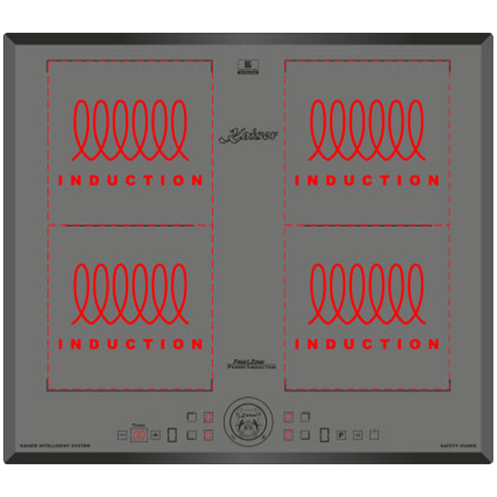 Kaiser Art Deco Ivory Glass Free Zone Touch Control Induction Hob 59cm Image 4