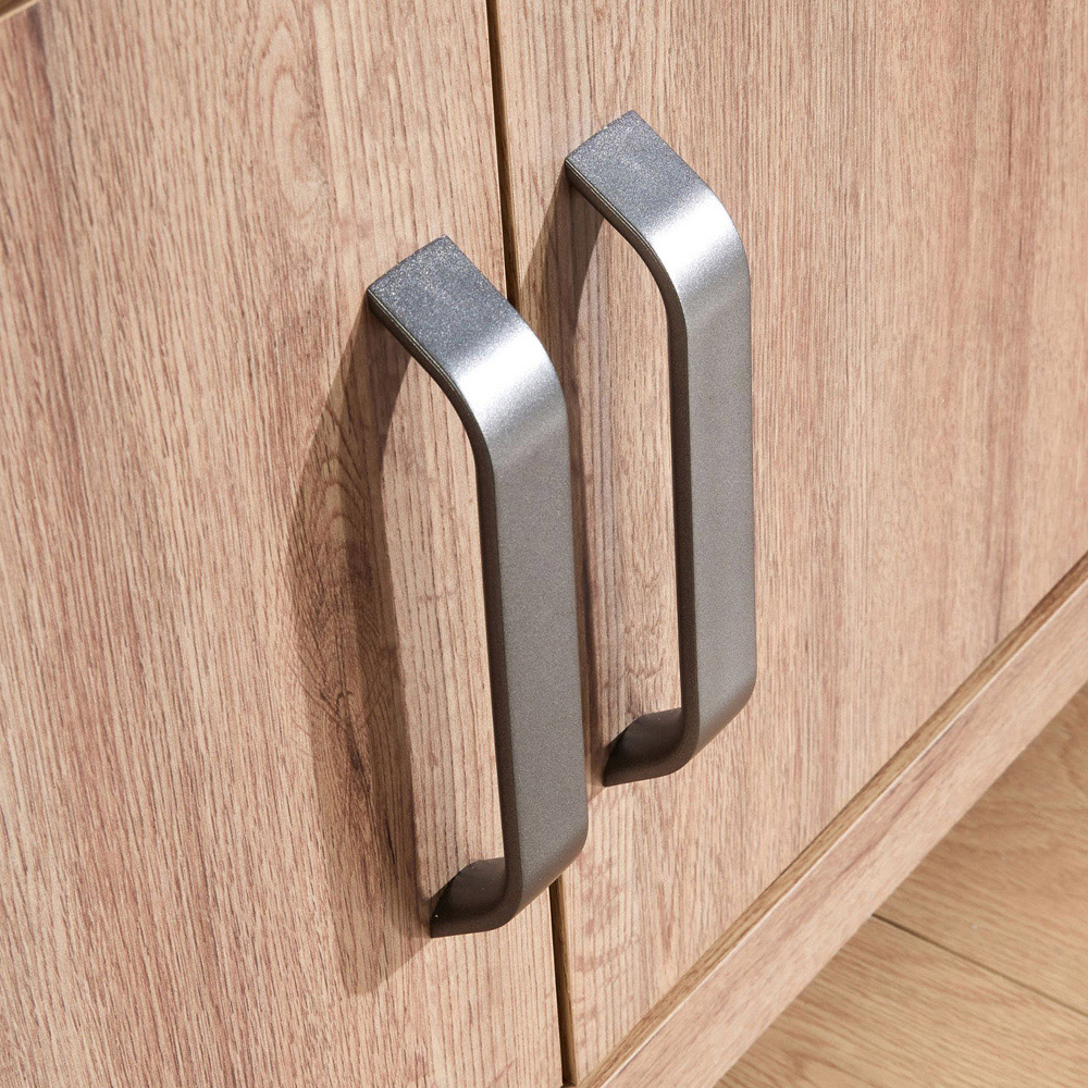 Home Source 2 Door 2 Drawer Oak Effect Sideboard Image 4