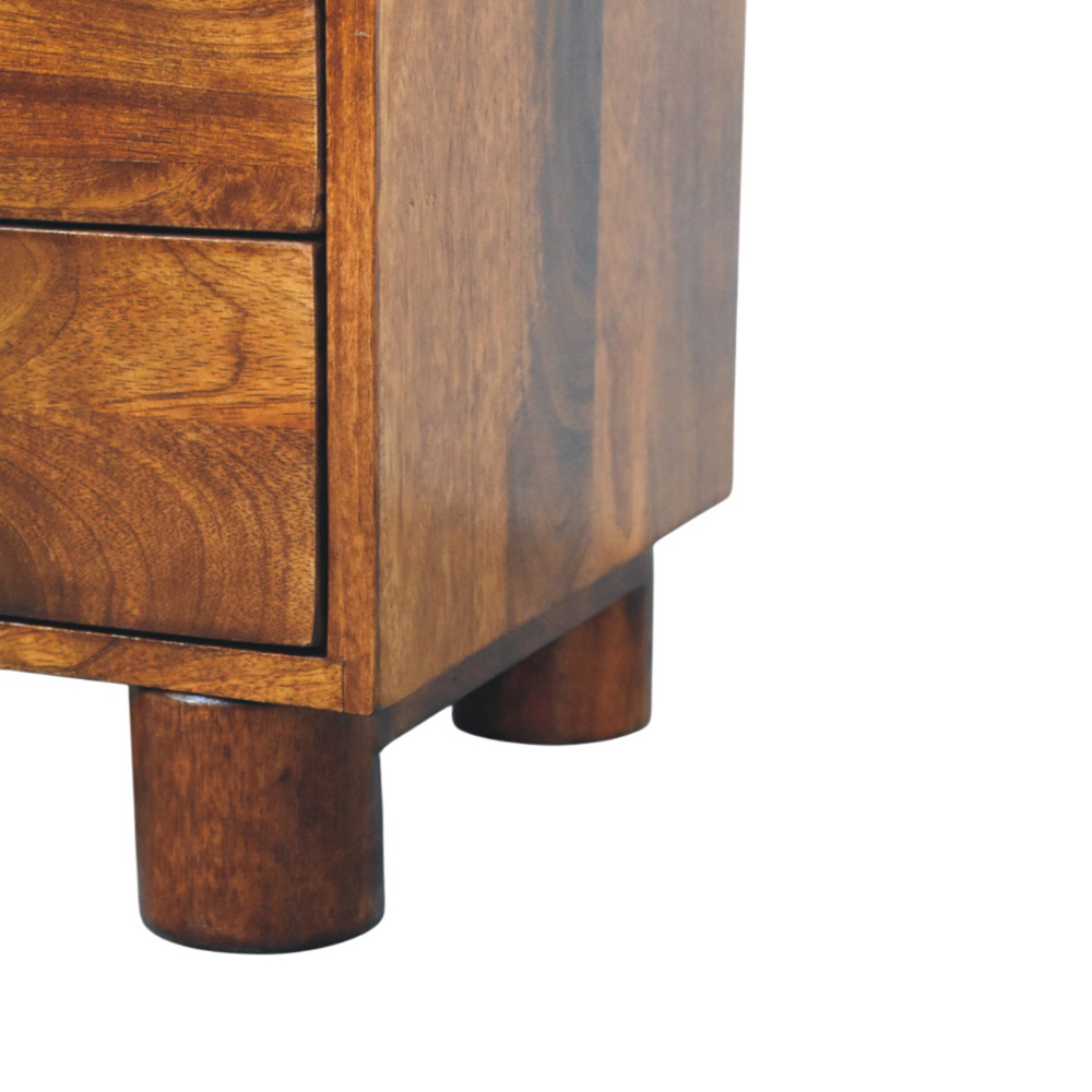 Artisan Furniture Tula 2 Drawer Chestnut Dark Brown Solid Wood Nightstand Image 6