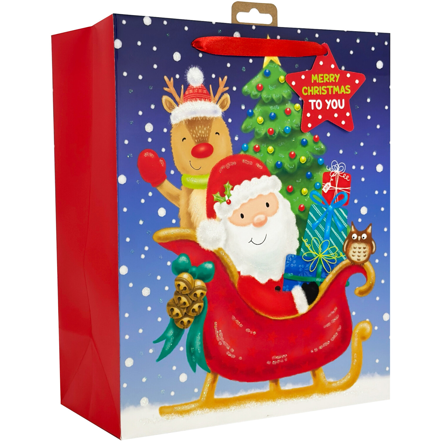 Santa Sleigh Gift Bag Multicolour Extra Large Image 2