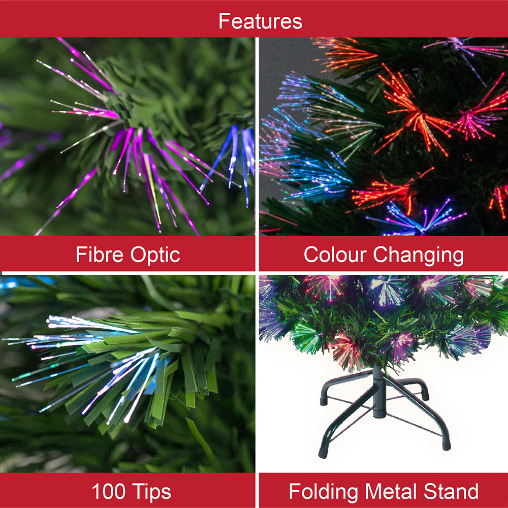 The Christmas Workshop Green Fibre Optic Christmas Tree 3ft Image 6