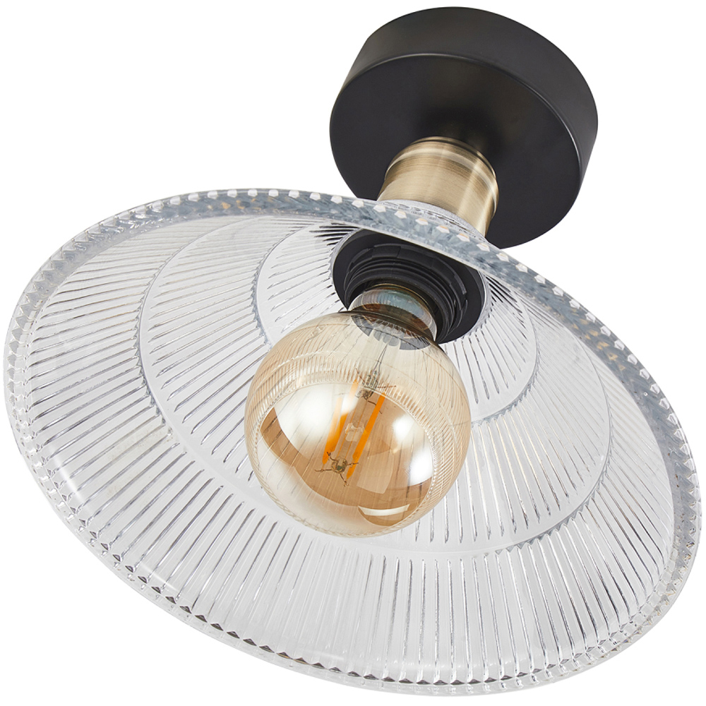 Happy Homewares Matte Black Semi Flush Ceiling Light Image 5