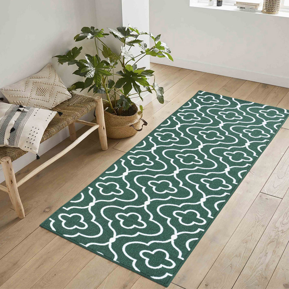 Desire Rugs Havana Emerald Quatrefoil Anti Slip Door Mat 160 x 120cm Image 4